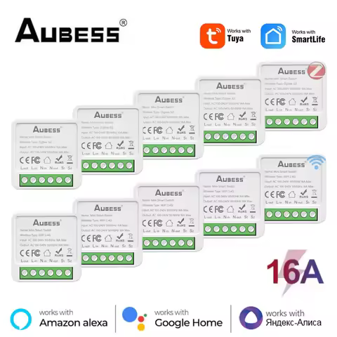 Tuya Zigbee / WiFi Smart Light Switch 2 Way Control 16A Switch Module Smart Home Work With Smart Lif