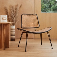 เก้าอี้หวายเทียม Steel PE wicker lounge chair-WM9008