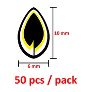 50pcs Stiker Mata Ikan 2d Warna Kuning Untuk Umpan Pancing Metal Jig Lure Spoon