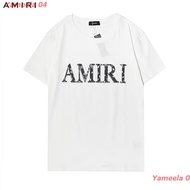 เสื้อยืดผ้าฝ้ายYameela 04 New Amiri เสื้อยืดแขนสั้นเนื้อผ้าฝ้ายแฟชั่นพิมพ์ลายสําหรับผู้หญิงและผู้ชาย