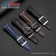 [Please Look for the Model] Adapt to Swatch Irony Simple Plain Weave Genuine Leather Watch Strap Bum