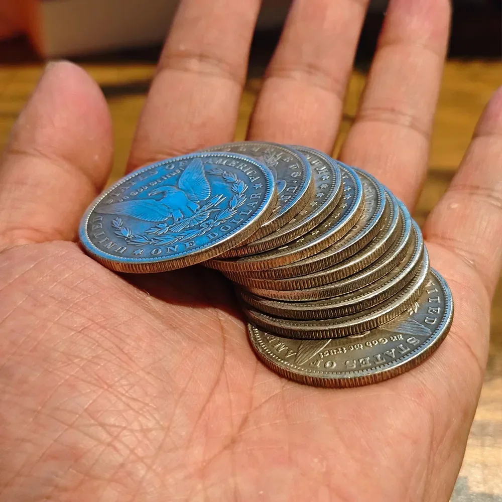 1 ชิ้นเหล็ก Morgan Dollar (3.8 เซนติเมตร Dia) magic Tricks สามารถดูด Props อุปกรณ์เสริมใช้ปรากฏ/หายไ