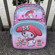 日本 SANRIO MY MELODY 粉紅色帆布 背囊 書包