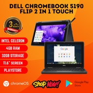 DELL CHROMEBOOK 5190 FLIP 2 IN 1 TOUCH 4GB RAM 32GB SSD 11.6 INCH SCREEN PLAYSTORE [REFURBISHED]