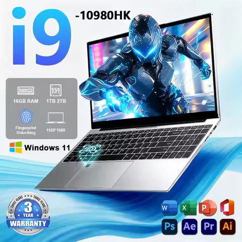 ACEKAMAS 2026 15.6" Portable Laptop Computer Intel Core i9 10980HK Windows 11 Pro 16GB DDR4 1TB SSD 