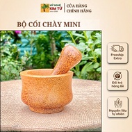 Coconut Wood Mini Wooden Pestle and Mortar Set, Mini Pestle and Mortar Set for Crushing Garlic, Chil