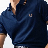 Fred Perry polo shirt original lapel casual men short sleeved fashionable cotton top polo shirt Baju
