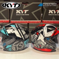 KYT Helmet - Casco KYT Hellcat K-Racing BLK/RED BLK/AQUA BLUE 100% Original