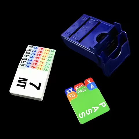 (Set of 4)Navy Blue/Orange/Green Bridge Partner Bidding Device Bridge Bidding Box with Bridge Playin