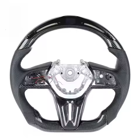 Suitable for Nissan R35 GTR 370Z Z34 350Z Y62 modified LED carbon fiber steering wheel assembly