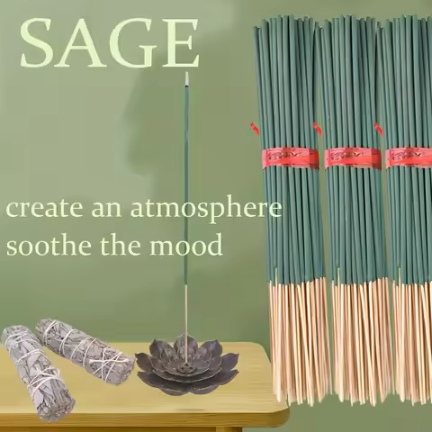 [White Sage Essential Oil Soaked Incense] 22cm Bamboo Stick Incense, Traditional Handmade Incense St