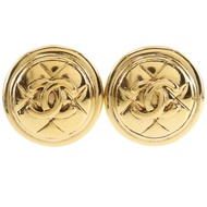 香奈兒 Coco Mark 耳環，絎縫，復古款，鍍金，約 27.5 克，女士款 [二手]