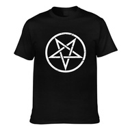 Fashion Tshirts Distressed Pentagram Goth Funny Men Daily Wear