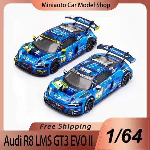 Presale Kiloworks 1:64 Audi R8 Lms Gt3 Evo Ii Racing Car #1 #16 Alloy Miniature Diecast Model Nurbur