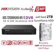 HIKVISION 8-Channel 4K DVR 8MP HIK Turbo HD CCTV iDS-7208HUHI-M1/E 8CH Digital Video Recorder Fixed 