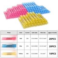 50pcs Waterproof Heat Shrink Wire Connectors Kit Automotive Electrical Connector Terminals Kit Butt
