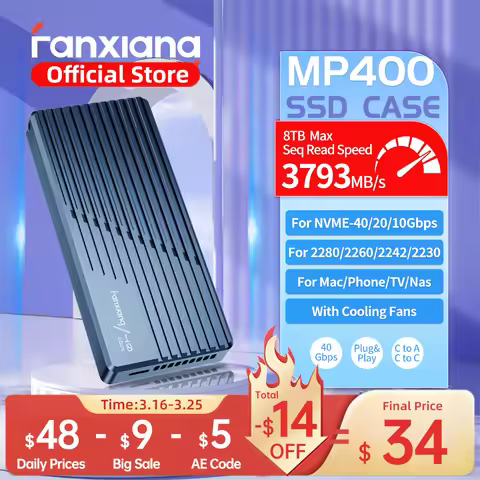 Fanxiang MP400 M.2 SSD Enclosure 40Gbps M.2 NVMe Case For USB4/USB3.2 Type C SSD Case Fast Cooling F