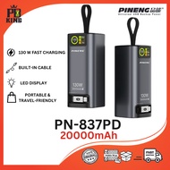 Pineng PN-837PD (20000 mAh) Powerbank Built in Cables, Quick Charge 130W also for Charging Laptop