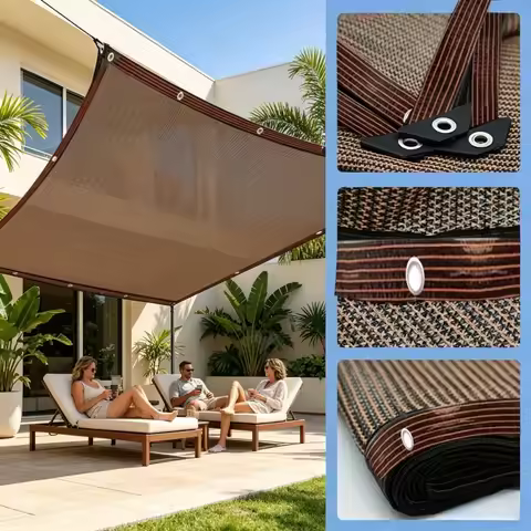 Durable Brown UV Protection Canopy - Outdoor Sun Shade Net - 1PC 3M x 4M Brown Outdoor Sun, Picnics,