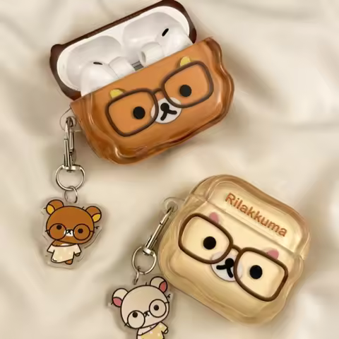 2026 New Kawaii Rilakkuma Bear Headphone Case Cartoon Cute For Apple Airpods 1 2 3 4 Pro Silicone Ea