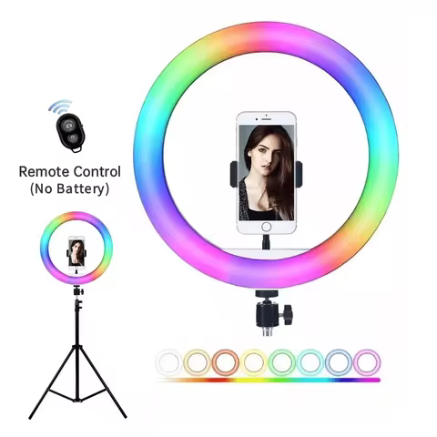 Video Light 10 Inch Rgb Color RGB Ring Lamp For Phone with Remote Camera Studio Large Light Led USB 