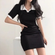 BestStore - Dres V Neck Midi / Dress Wanita Midi / Dress Kasual / Dress V Neck