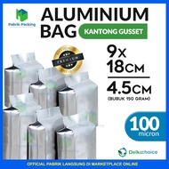 Aluminum Gusset Central Sealing Food Bag Packaging Aluminum Gusset Bag Delkochoice 9 x 18 Cm
