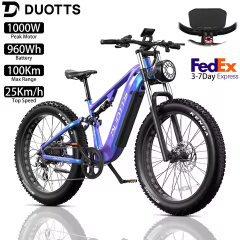 Adult Electric Bicycle DUOTTS E26 26x4.0" 750W,70Mile,48V 20AH,15Mph,80Nm,Commuting Off-road Electri
