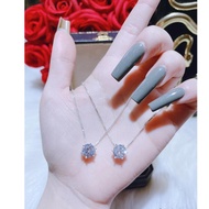 Sparkling 8mm stone necklace, 925 silver - jena sliver