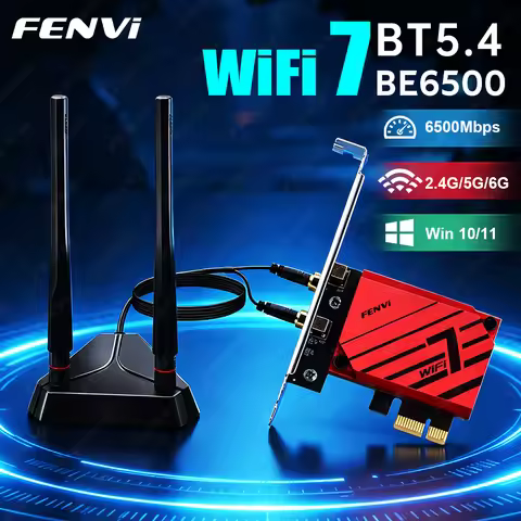 FENVI WiFi 7 BE6500 PCIE Wireless Adapter BT5.4 Tri Band 6500Mbps 2.4G/5G/6Ghz WiFi7 MT7925 Network 