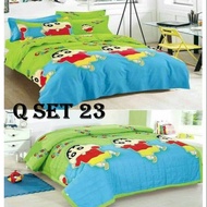1 SET MIMIKO QUEEN SIZE FITTED BEDSHEET WITH QUILT