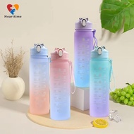 900ml Outdoor Sports Motivational Water Bottle Leakproof Water Bottle Travel Kettle With Time Marker Stickers Portable Reusable Plastic Cups