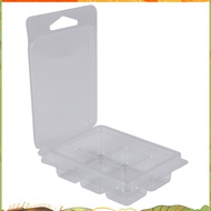 100 Packs Wax Melt Clamshells Molds Square, 6 Cavity Clear Plastic Cube Tray for Candle-Making & Soa