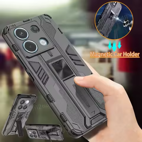 Shockproof Armor Case For POCO F6 F5 F4 GT Pro Magnetic Kickstand Holder Phone Cover For POCO X6 X5 