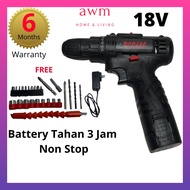 AWM Cordless Drill Battery Electric Drill Bateri Drill bit set Drill set Cordless ScrewDriver Gerudi