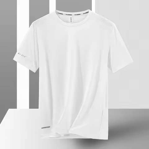 Quick Dry Sport T Shirt Men'S 2025 Short Sleeves Summer Casual White Plus OverSize 6XL 7XL 8XL 9XL T