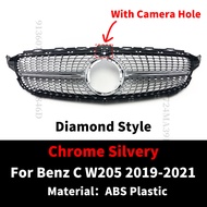 เพชร GT GTR ด้านหน้ากันชน Grille ตาข่ายย่างสำหรับ Mercedes Benz C W205 C205 S205 C43 2014-2021 C260 