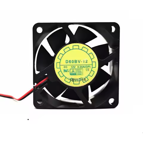 Cooling Fan D60BV-12 DC 12V 0.50A 6CM 6025 60X60X25MM 3-Wire