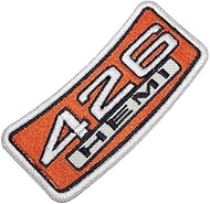 CAR108T Motor V8 Hemi 426 Embroidered Patch Iron or Sew to Kart Race Suit Shirt Cap Size 3,54×1,65 i