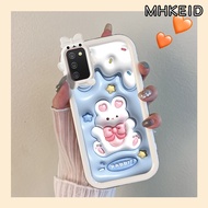 MHKEID Casing Ponsel untuk Samsung A02s A03s M02s F02s A03 Core A04 M04 F04 A04E Case pola kelinci putih 3D softcase lunak tahan guncangan Monster HP kecil TPU Gel silika casing penutup pelindung sarung telepon genggam kesing