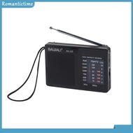 ✼ Romantic ✼  Portable Radio Battery Powered AM FM Radio Vintage Radio for Elderly (Black)