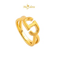 MASDORA 999 Gold Ring Rings Cincin Emas ~ Matte D Crossed (EMAS 999/24K)