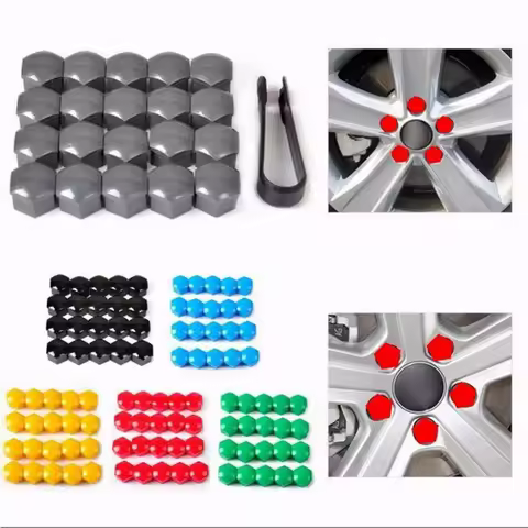 20pcs/bag Chrome Plastic Car Wheel Nut Covers Bolt Cap Clips Auto Fastener Tool Plastic Bolt Rim Pro