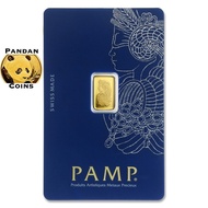 1g Pamp Suisse 9999 Gold Bar  Lady Fortuna, 1 gram