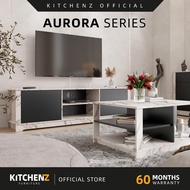 KitchenZ AURORA Series TV Cabinet Display Cabinet Coffee Table Push to Open Door / Open Shelf Storag