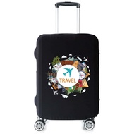 Travel Around The World Suitcase Protective Cover Elastic Luggage Cover Protector For 18"-32" Baggag