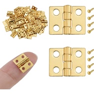 60Pcs Engsel Mini, Engsel Miniatur Berputar 270 Darjah untuk Perabot, Engsel Kecil Emas 10x8mm denga