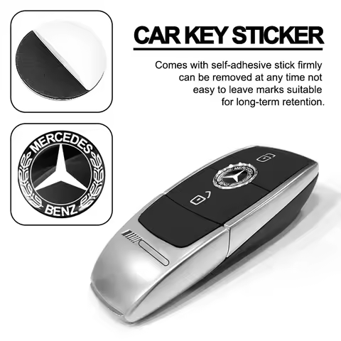11/14mm Aluminum Car Key Badge Sticker For Mercedes Benz W212 W220 W205 W201 W203 W204 W211 W210 W12