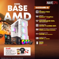 iHAVECPU คอมประกอบ BASED5AMD-35 AMD RYZEN 9 7900 3.7GHz 12C/24T / ONBOARD Radeon™ Graphics (อัพเกรดการ์ดจอติดต่อ ADMIN) / ASUS ROG STRIX X670E-F GAMING WIFI / KINGSTON FURY BEAST x iHAVECPU 16GB (8x2) DDR5 5200MHz BLACK / iHAVECPU SIEGE (WHITE)