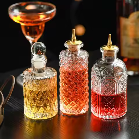 Practical Vintage Bottle of Bitters Japanese-style Glass Via Bitter Dispenser Bottle Sealing Clear D